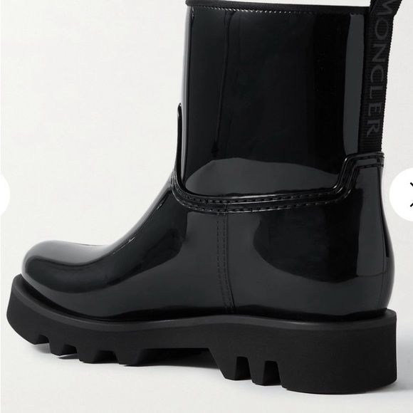 MONCLER Ginette logo-appliquéd glossed-rubber rain boots - Picture 2 of 3